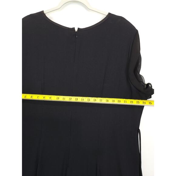Jeffrey & Dara Dress Tie Back Sheer Short Sleeve Women 22 Black Modest Capsule - Picture 4 of 11